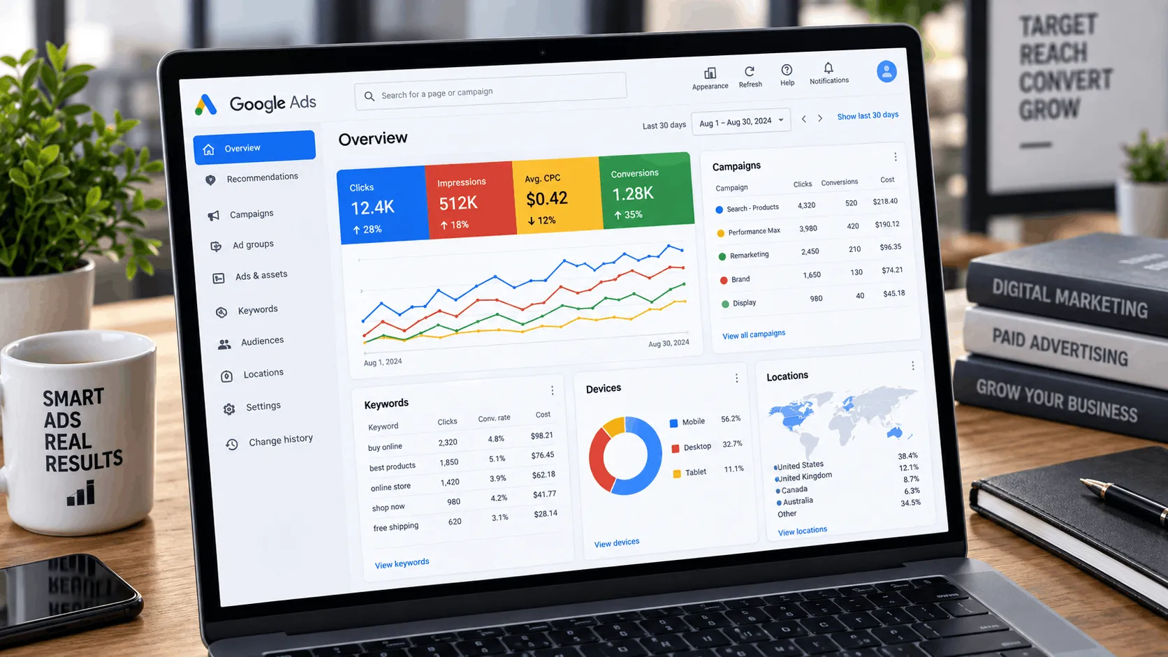 Google Ads campaign management and structure