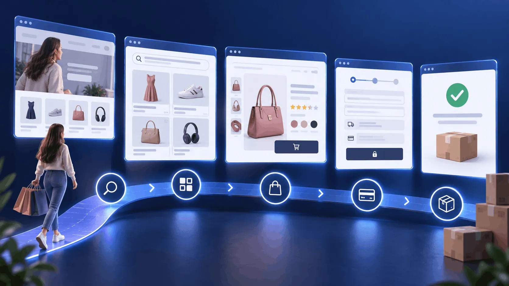 Ecommerce customer journey from discovery to checkout