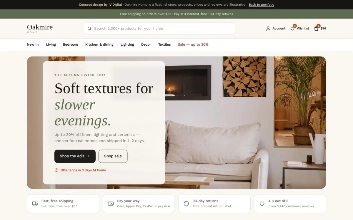 Home & Living online store concept by IV Digital