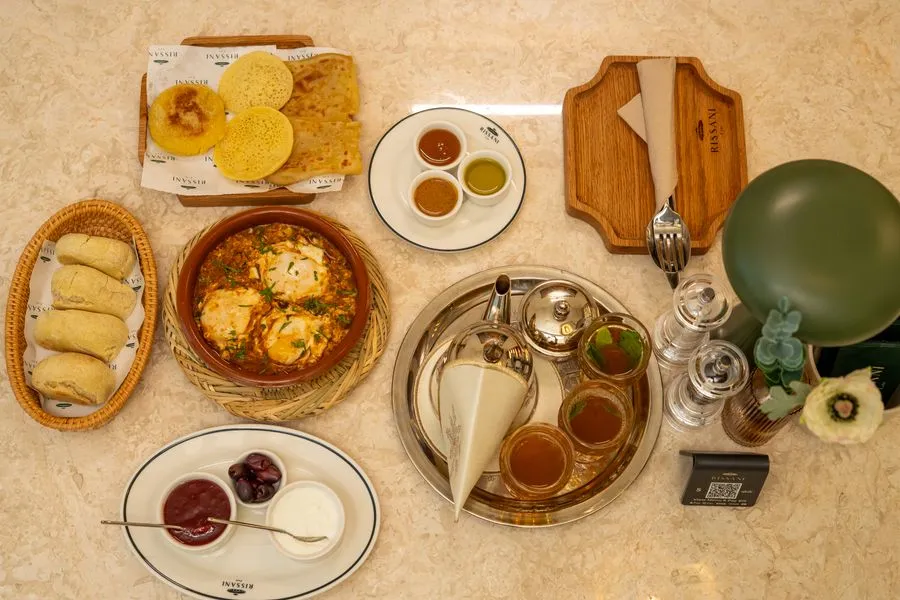 Traditional Gulf breakfast spread
